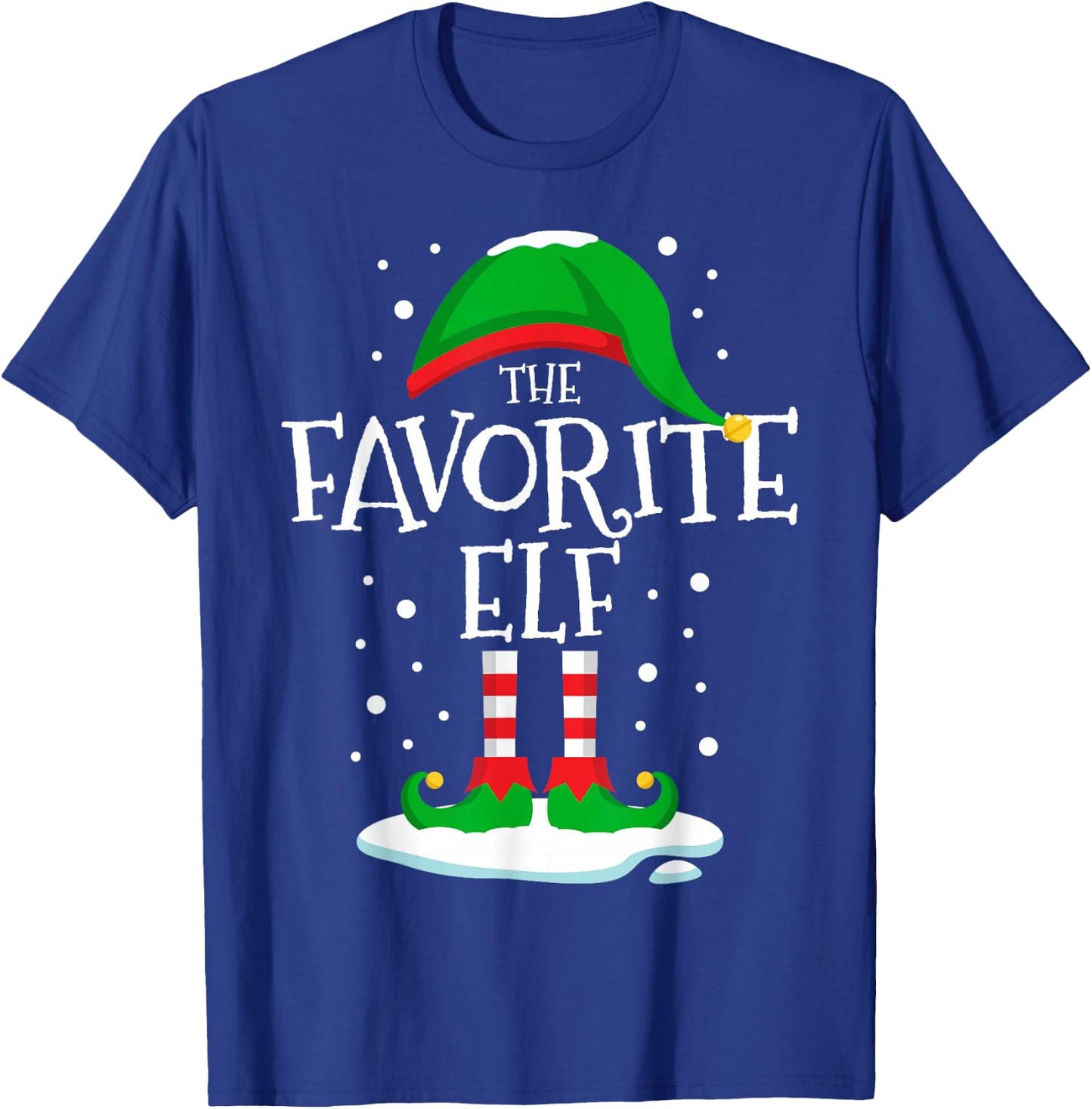 The Favorite Elf Christmas Family Matching Xmas Group Funny T-Shirt - T-Shirt | Royal