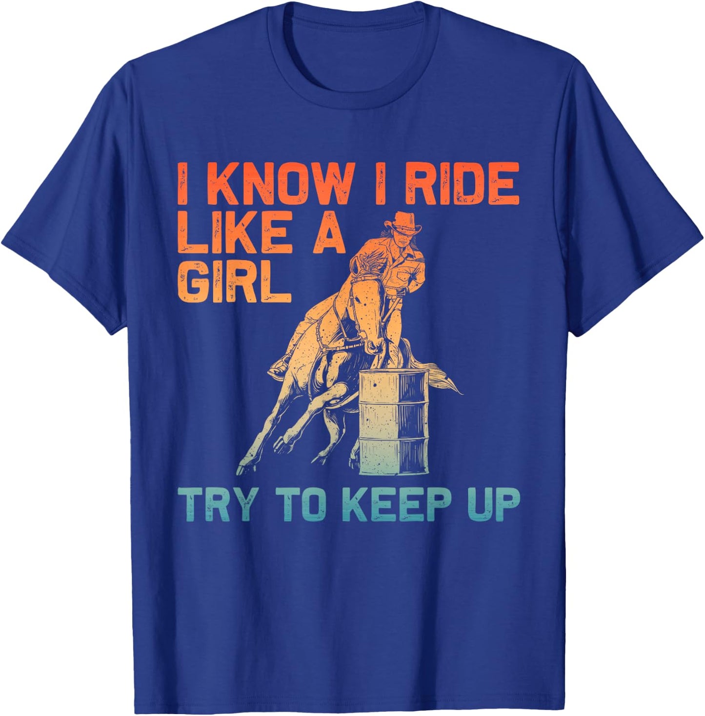 Barrel Racing Design Girls Cowgirl Barrel Racing T-Shirt - T-Shirt | Royal