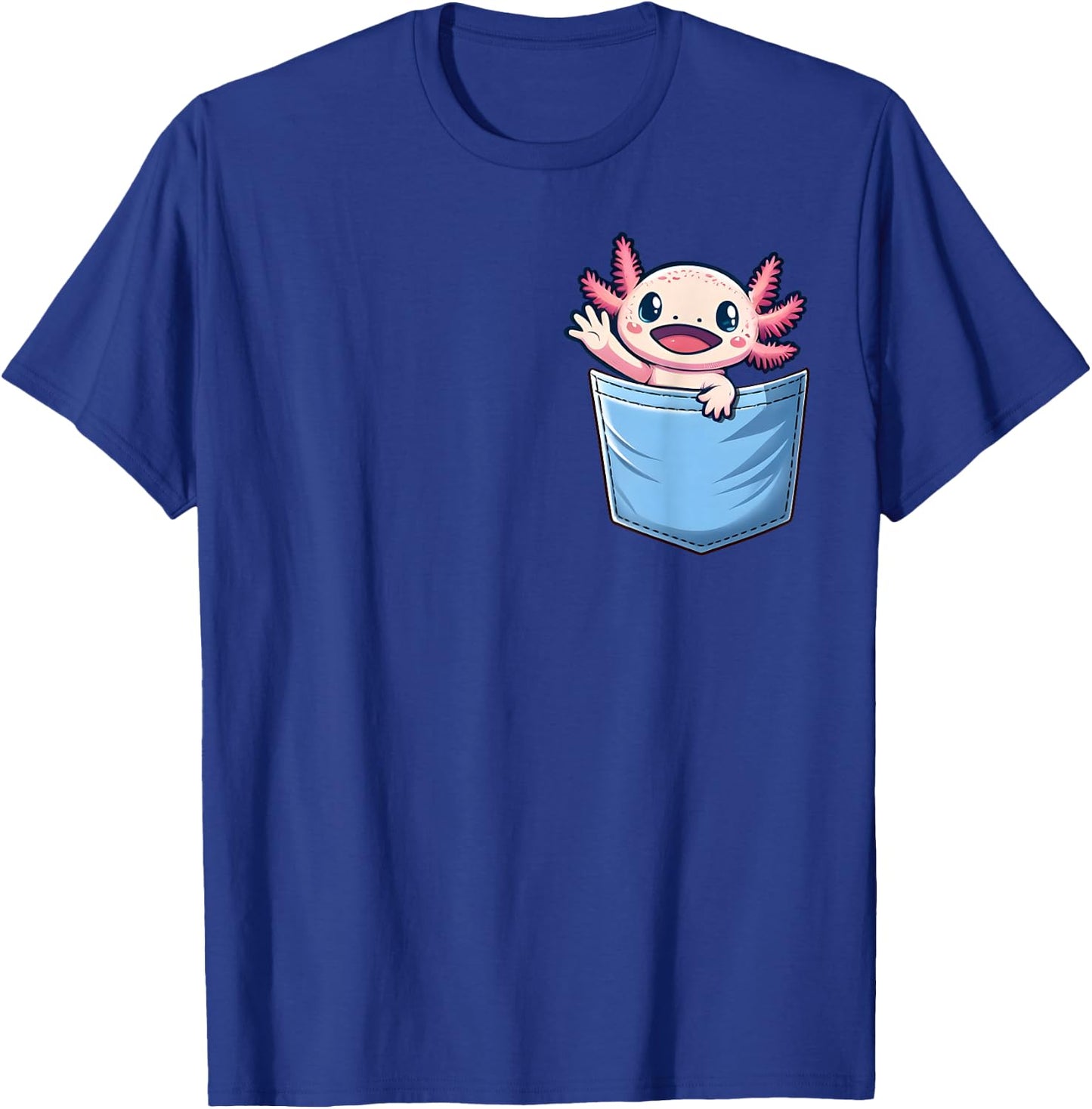 Axolotl Pocket Animal Surprise Pocket-Sized Wonder T-Shirt - T-Shirt | Royal