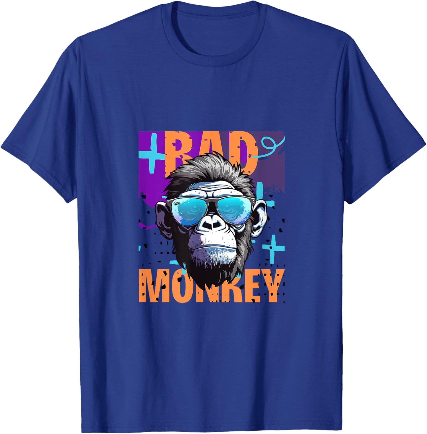 Jon De Voui Bad Monkey - -Adults, Kids - Black - Small - Short Sleeve T-Shirt - T-Shirt | Royal