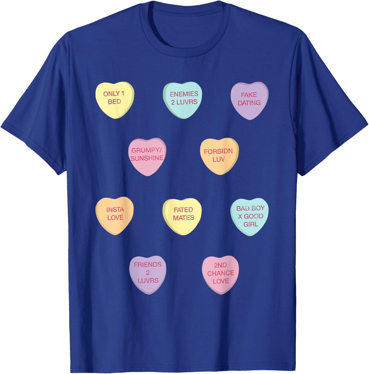 Romance Tropes Candy Valentine Hearts T-Shirt - T-Shirt | Royal