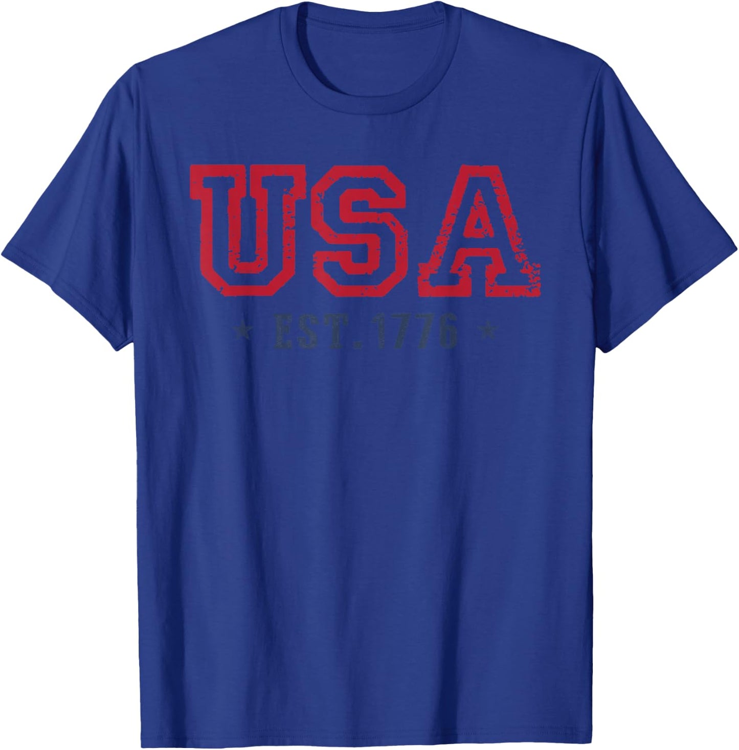 4th Of July Patriotic US Flag USA Est 1776 America Men women T-Shirt - T-Shirt | Royal