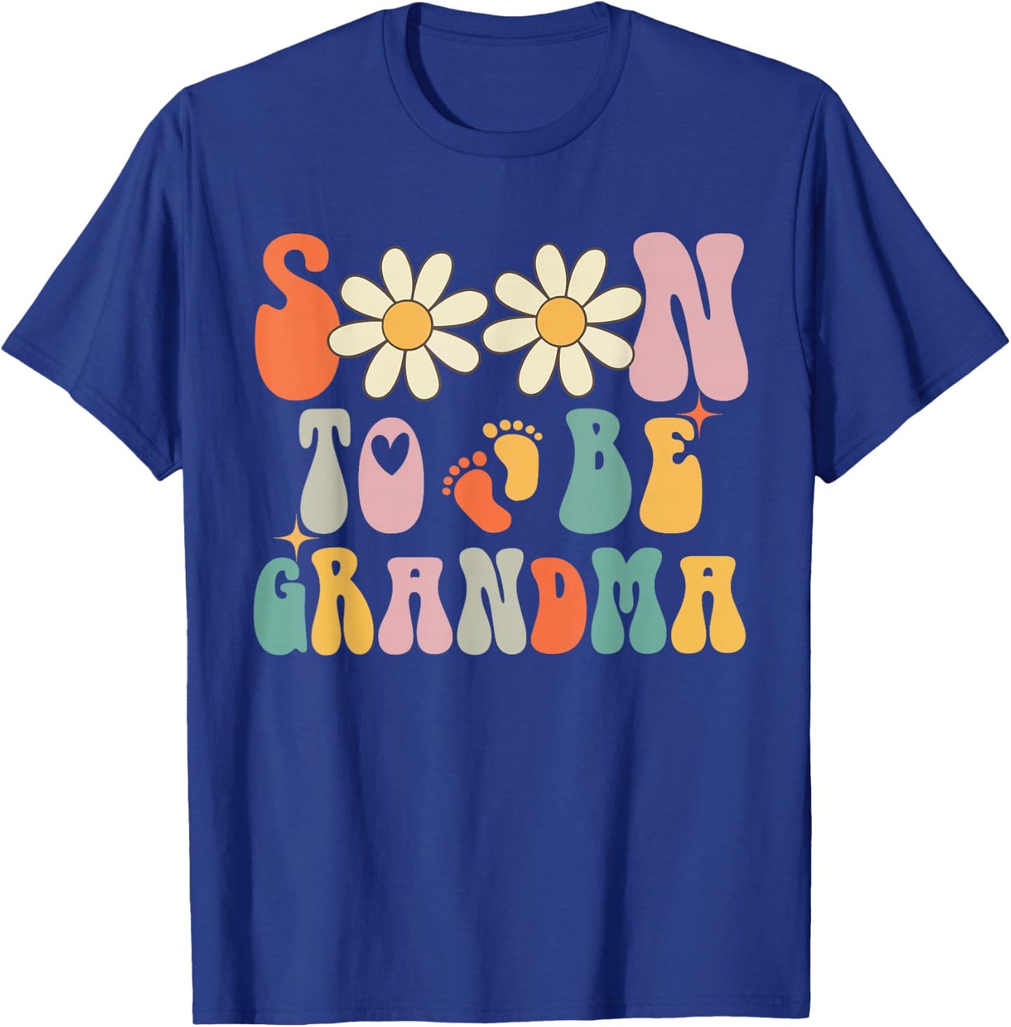 Soon To Be Grandma, Groovy Retro First Time Grandma Women T-Shirt - T-Shirt | Royal