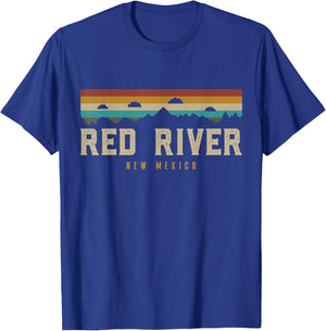 Red River Vintage Mountains Hiking Camping New Mexico Retro T-Shirt - T-Shirt | Royal