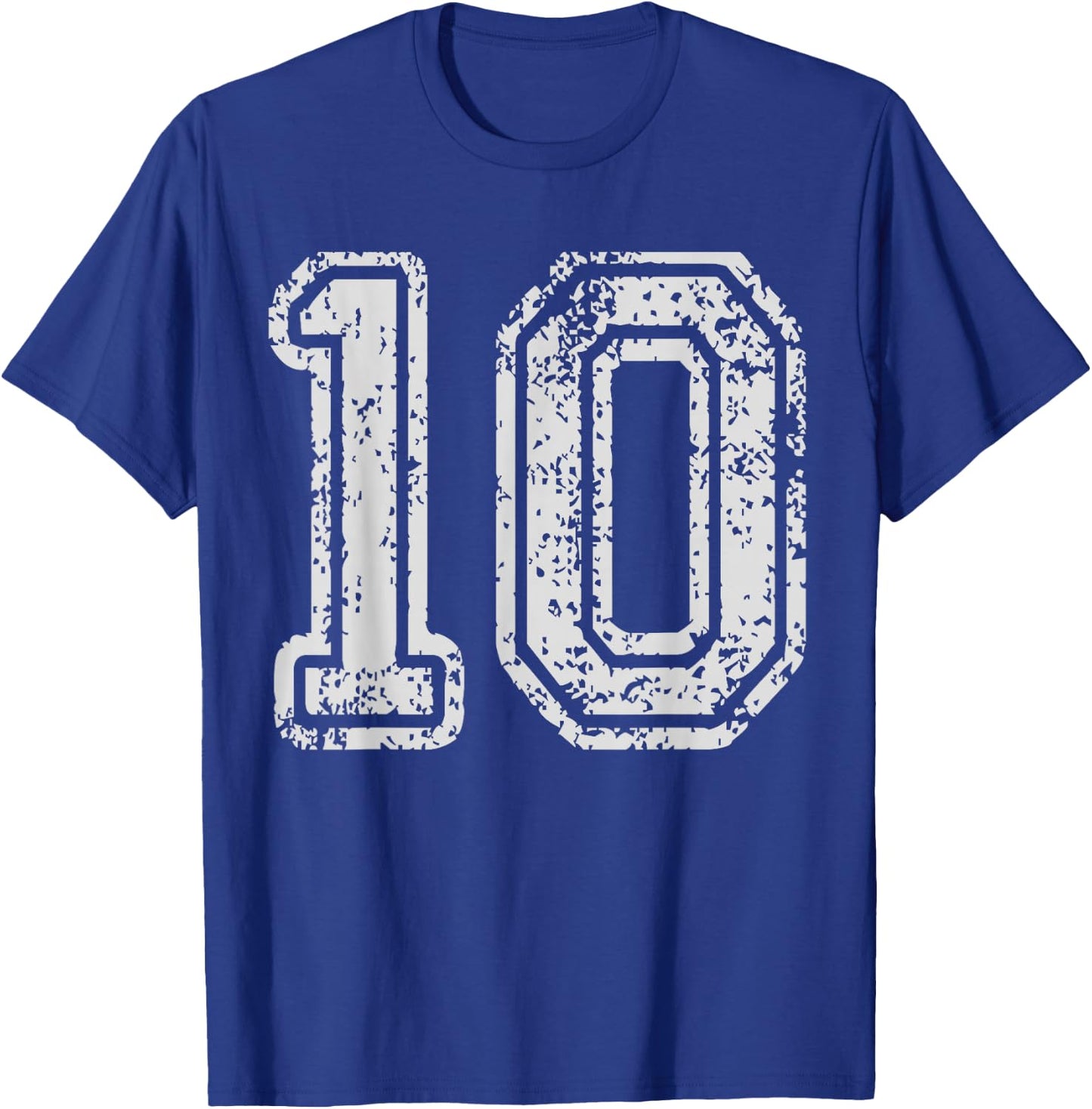 Team Jersey Uniforms Number 10 Ten School Sports Birthdays T-Shirt - T-Shirt | Royal