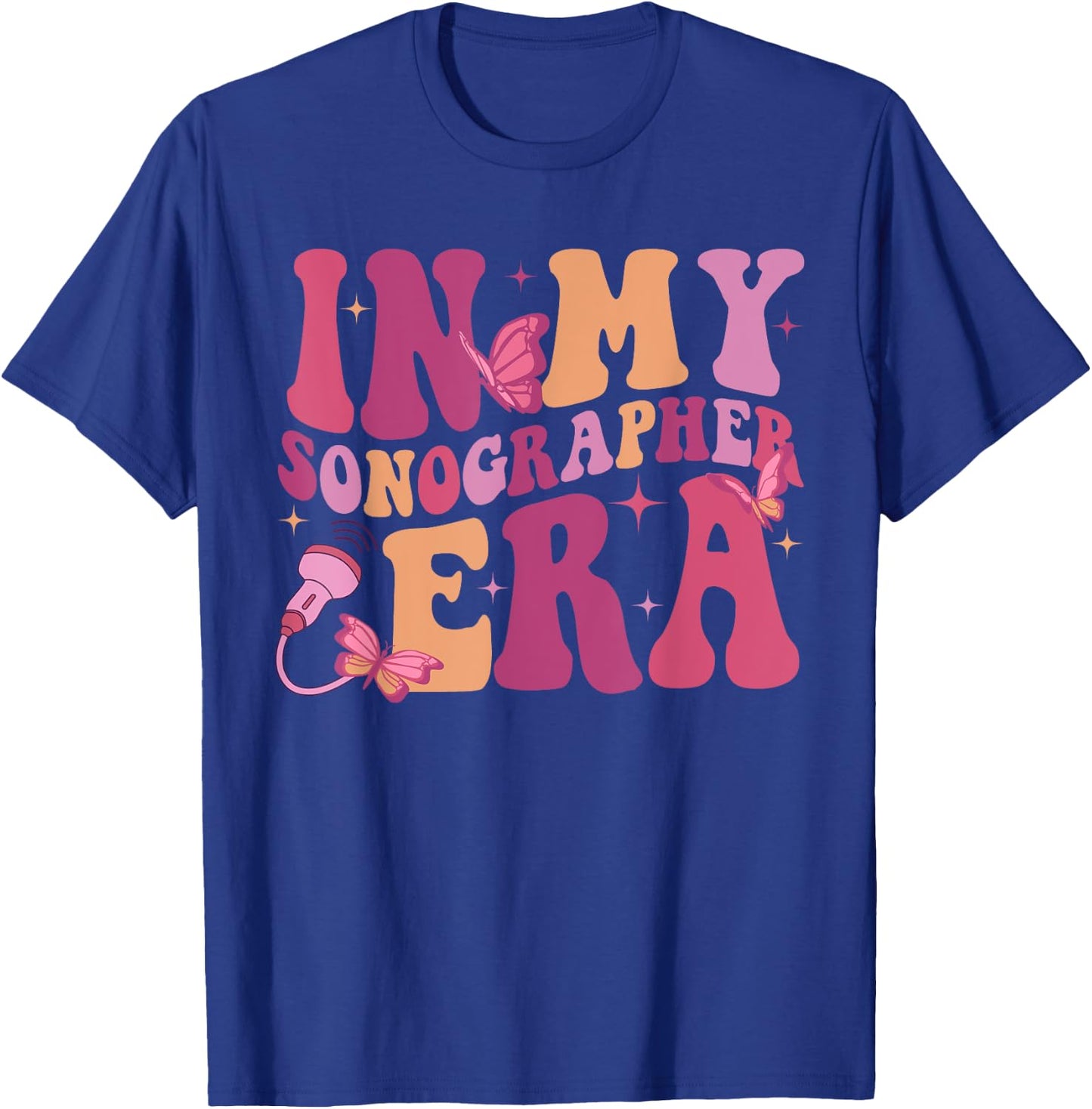 In My Sonographer Era Funny Retro Ultrasound Technologist T-Shirt - T-Shirt | Royal