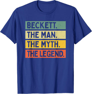 Beckett The Man The Myth The Legend Funny Personalized Quote T-Shirt - T-Shirt | Royal