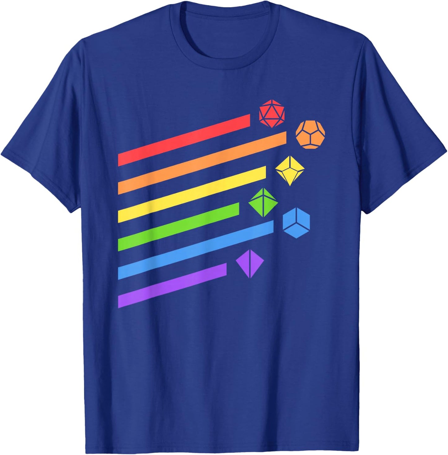 Minimalist Polyhedral Dice Set Colors D20 Collector T-Shirt - T-Shirt | Royal