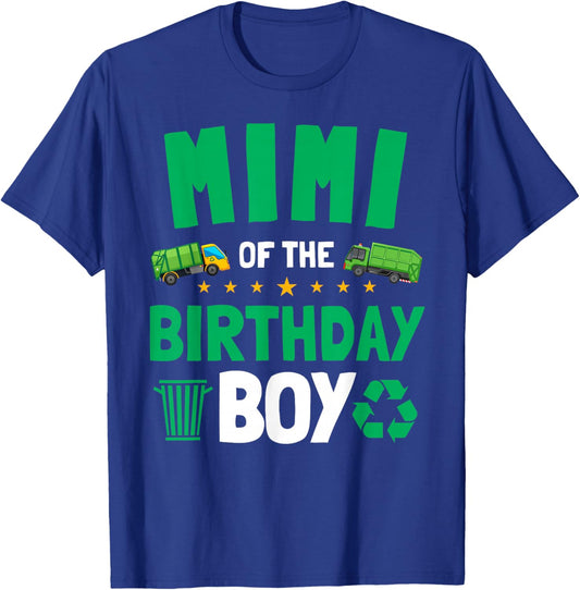 Mimi Of The Birthday Boy Garbage Trucks Dump Funny T-Shirt - T-Shirt | Royal