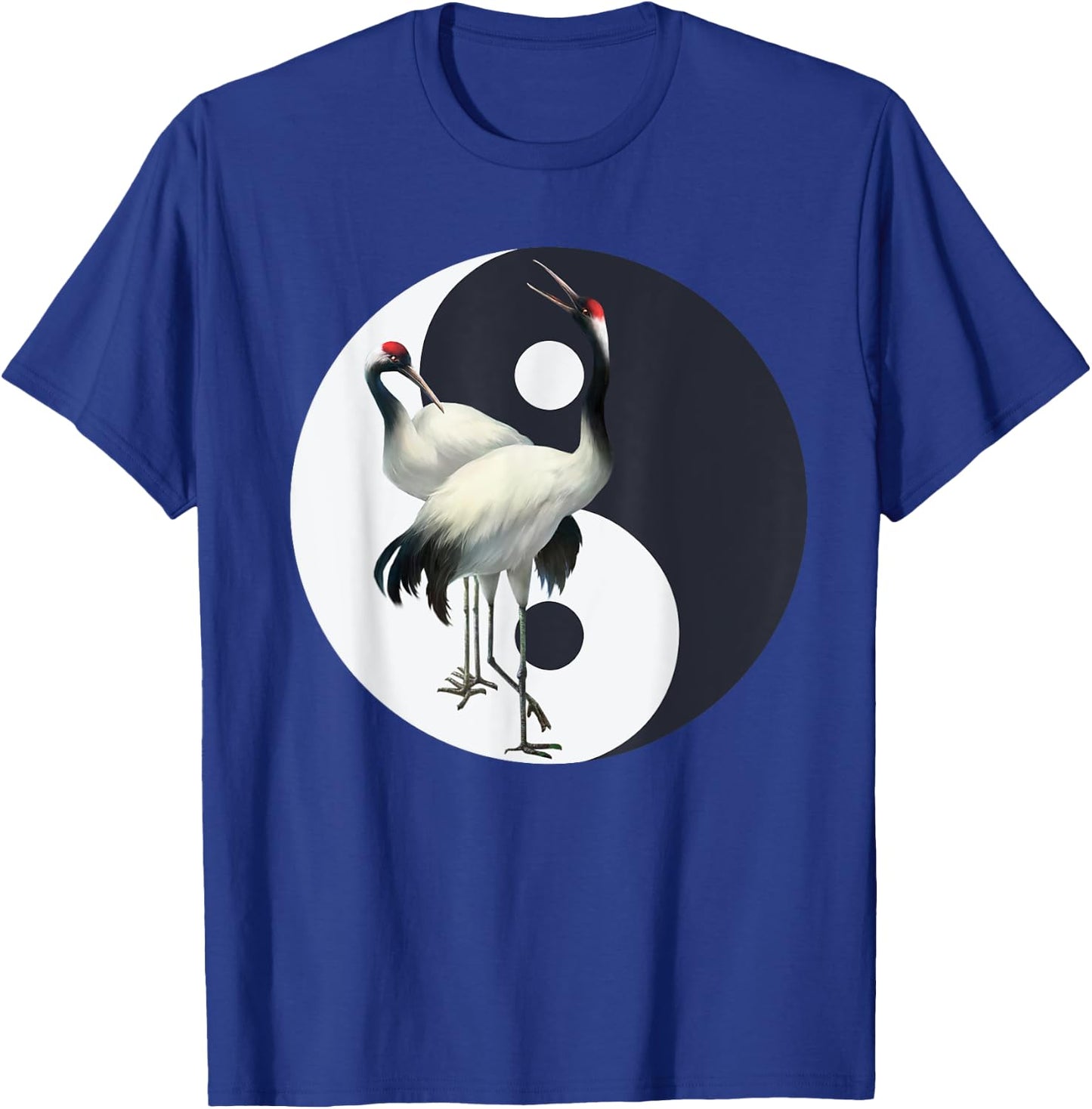 Tai Chi White Crane Yin, Yang, Qi Gong, Chinese White Bird T-Shirt - T-Shirt | Royal