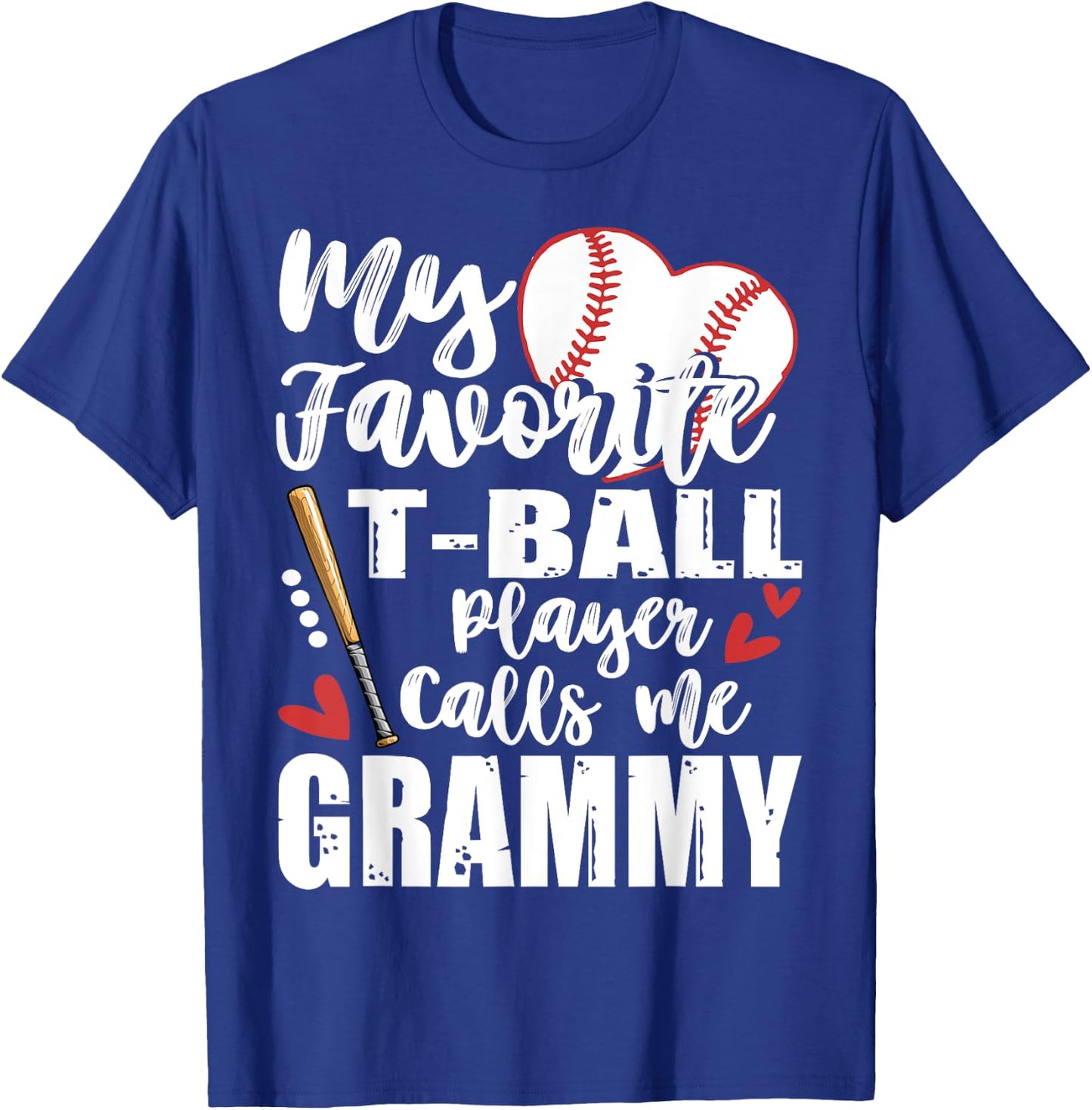 My Favorite T-Ball Player Calls Me Grammy Family Matching T-Shirt - T-Shirt | Royal