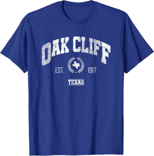 Oak Cliff TX | Texas Throwback Sports T-Shirt - T-Shirt | Royal
