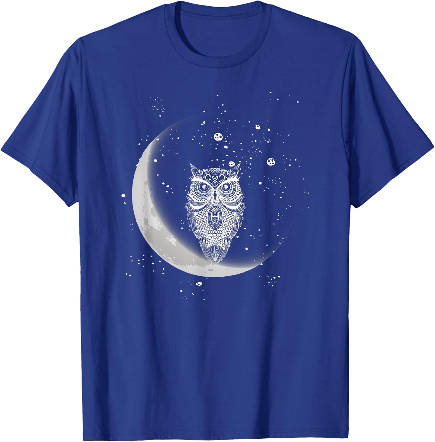 Owls Night Owls Owl At Night On Moon In Night Sky T-Shirt - T-Shirt | Royal
