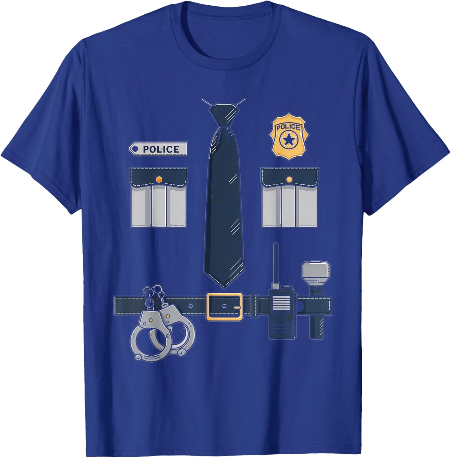 Police Costume Police Officer Halloween Police Uniform T-Shirt - T-Shirt | Royal