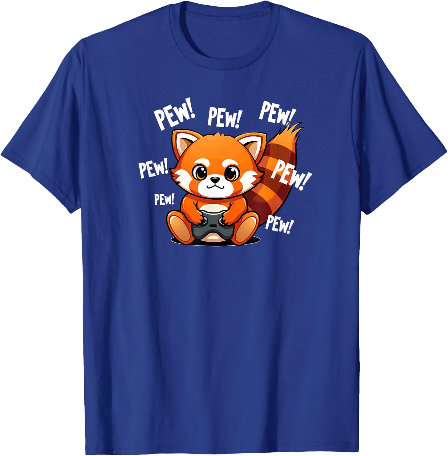 Kawaii Red Panda Playing Video Game T-Shirt - T-Shirt | Royal