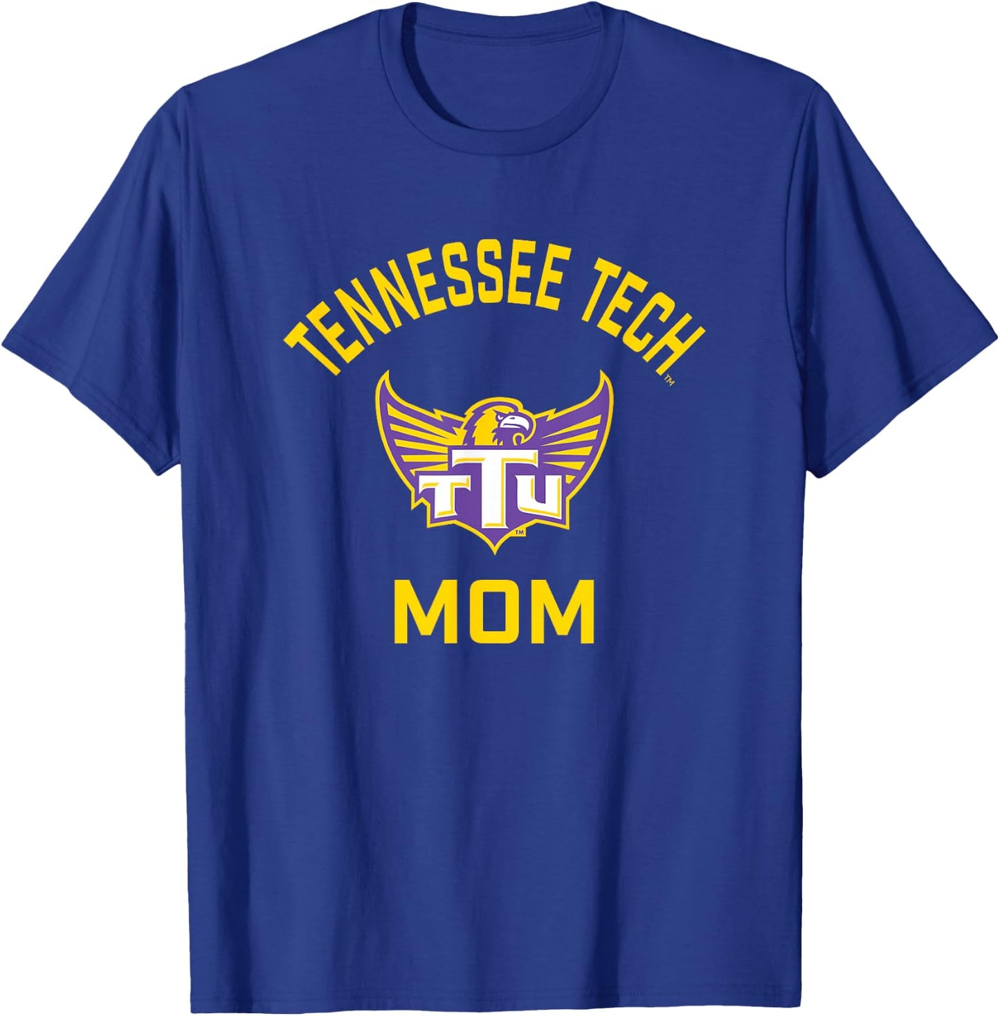 Tennessee Tech Golden Eagles Arched Mom T-Shirt - T-Shirt | Royal