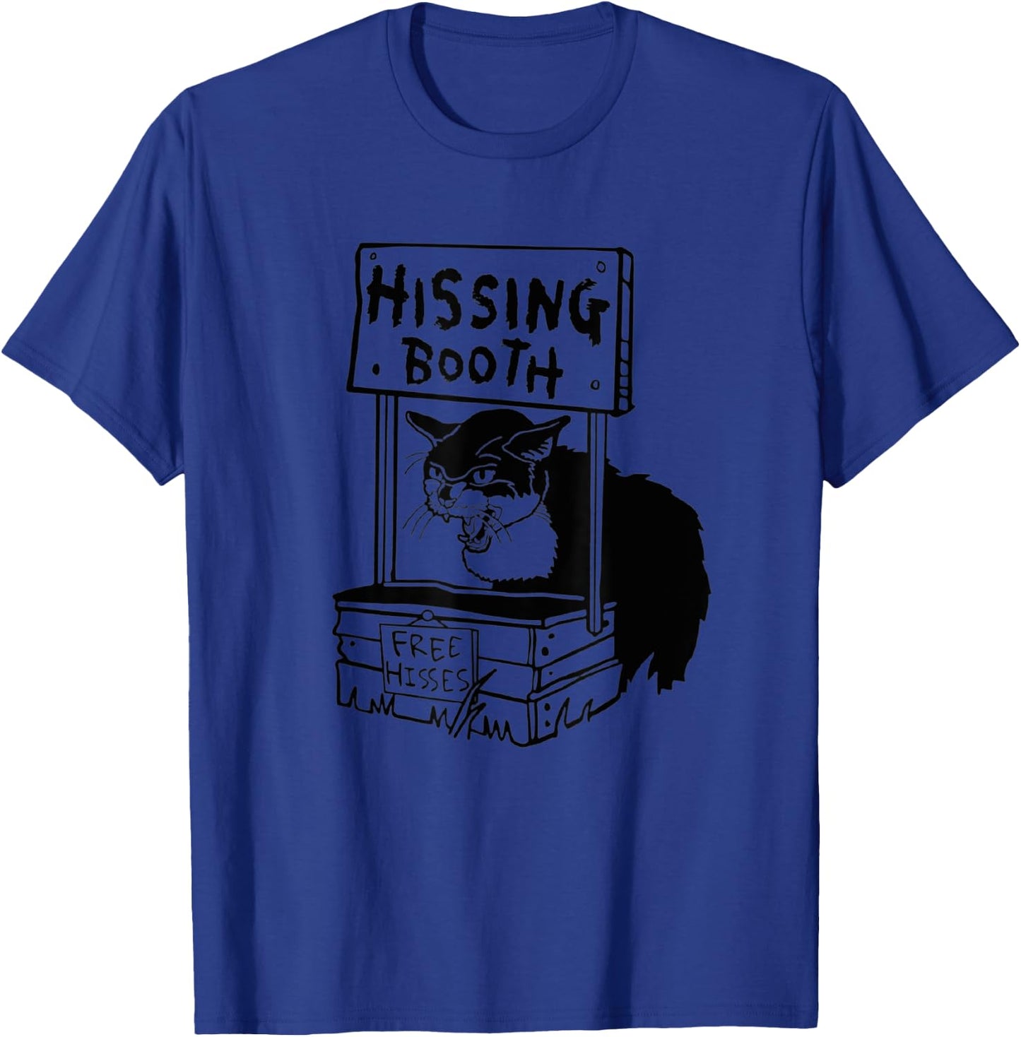 Cat Hissing Booth Black Cat Cute Ktten Cat Lover Funny T-Shirt - T-Shirt | Royal
