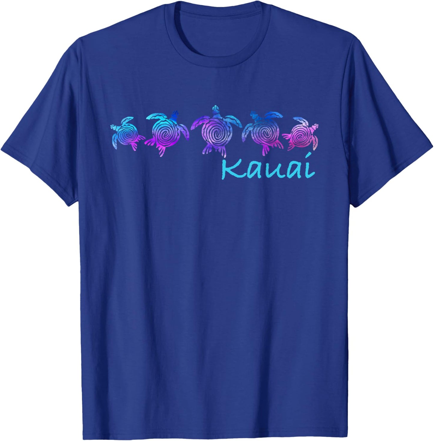 Kauai, Hawaii Beach Design/Tribal Turtle Gift T-Shirt - T-Shirt | Royal