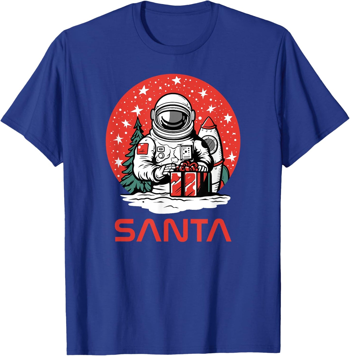 Space Santa Claus Astronaut Cosmos Presents Cool Christmas T-Shirt - T-Shirt | Royal
