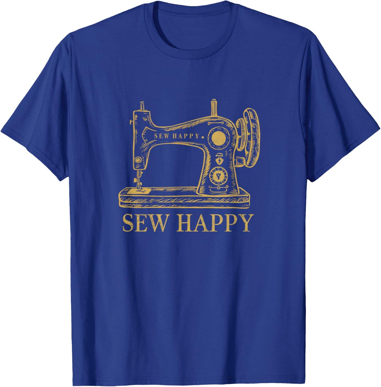 Vintage Sewing Machine Sew Happy Design Crafting Happiness T-Shirt - T-Shirt | Royal