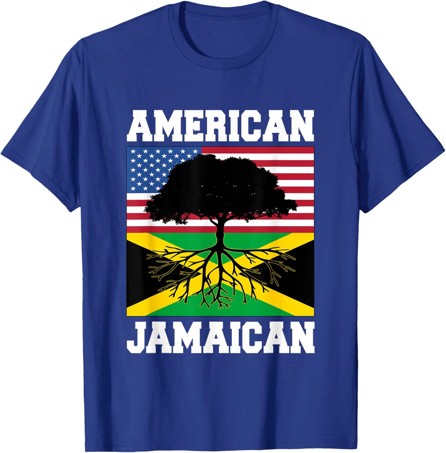 USA Jamaica Flag Jamaican Roots American Born America Small T-Shirt - T-Shirt | Royal