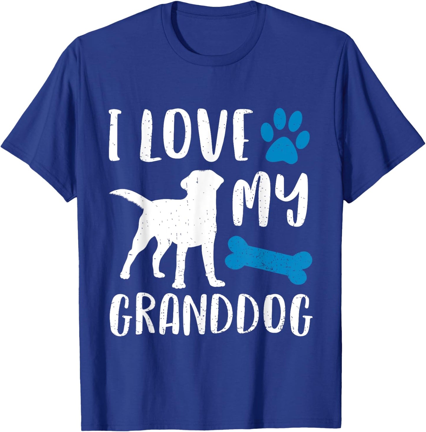 I Love My Granddog Shirt Labrador Retriever Dog Grandma Gift Women Girls Kids T-Shirt - T-Shirt | Royal