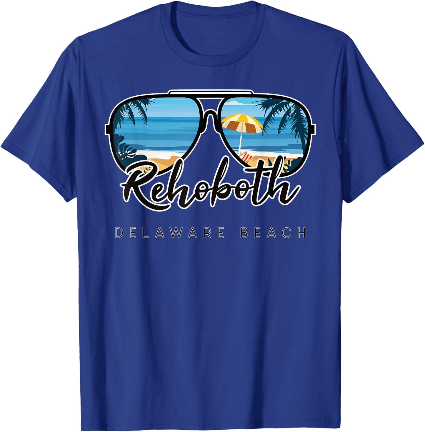 Rehoboth Beach Delaware Palm Tree Sunglasses Souvenir Men Women Kids T-Shirt - T-Shirt | Royal