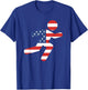 Red White and Blue Patriotic Runner Running Man - USA T-Shirt - T-Shirt | Royal