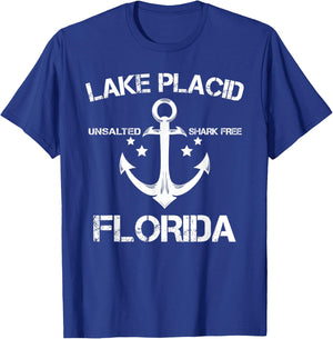 LAKE PLACID FLORIDA Funny Fishing Camping Summer Gift Men Women Kids T-Shirt - T-Shirt | Royal
