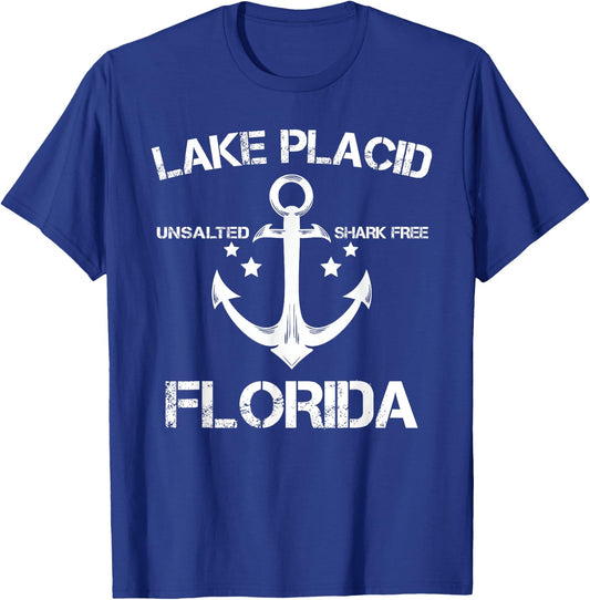 LAKE PLACID FLORIDA Funny Fishing Camping Summer Gift Men Women Kids T-Shirt - T-Shirt | Royal
