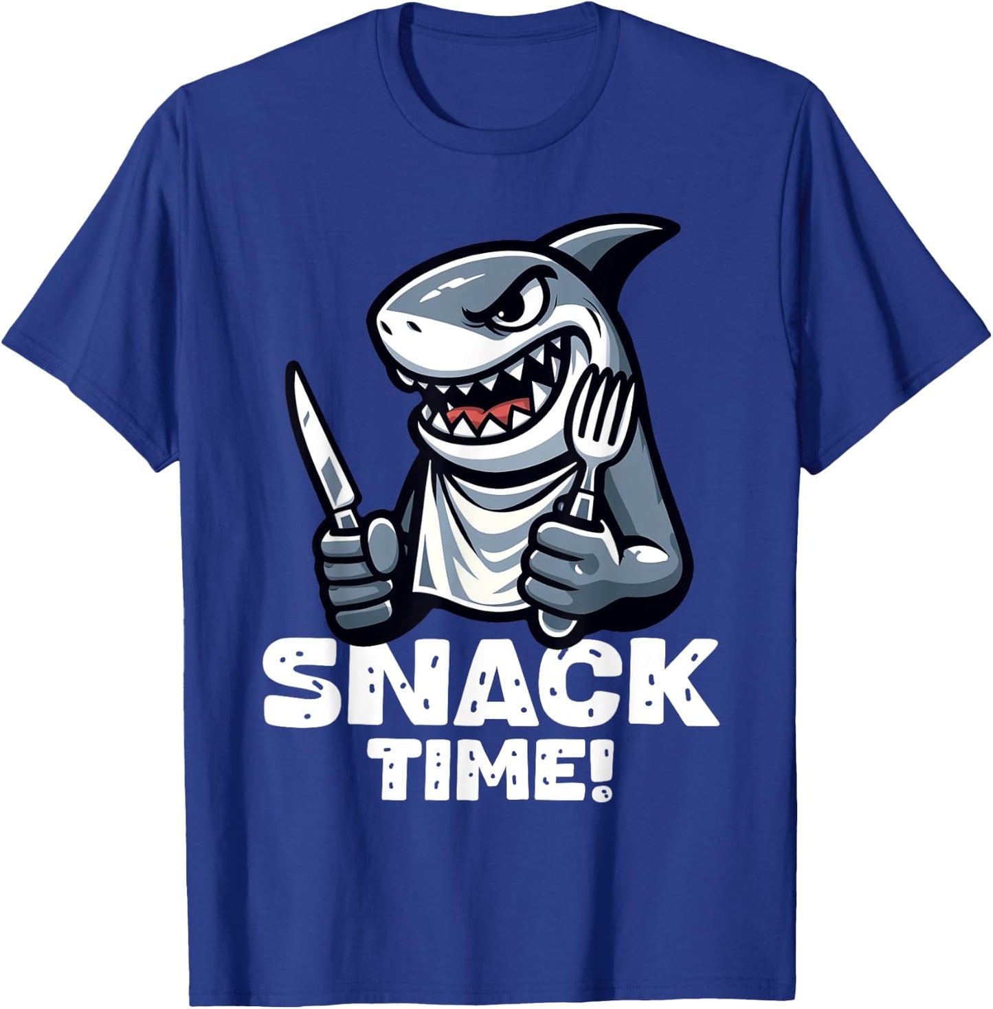 Cool Shark Snack Time Beach Funny Shark Women Girls Kids T-Shirt - T-Shirt | Royal