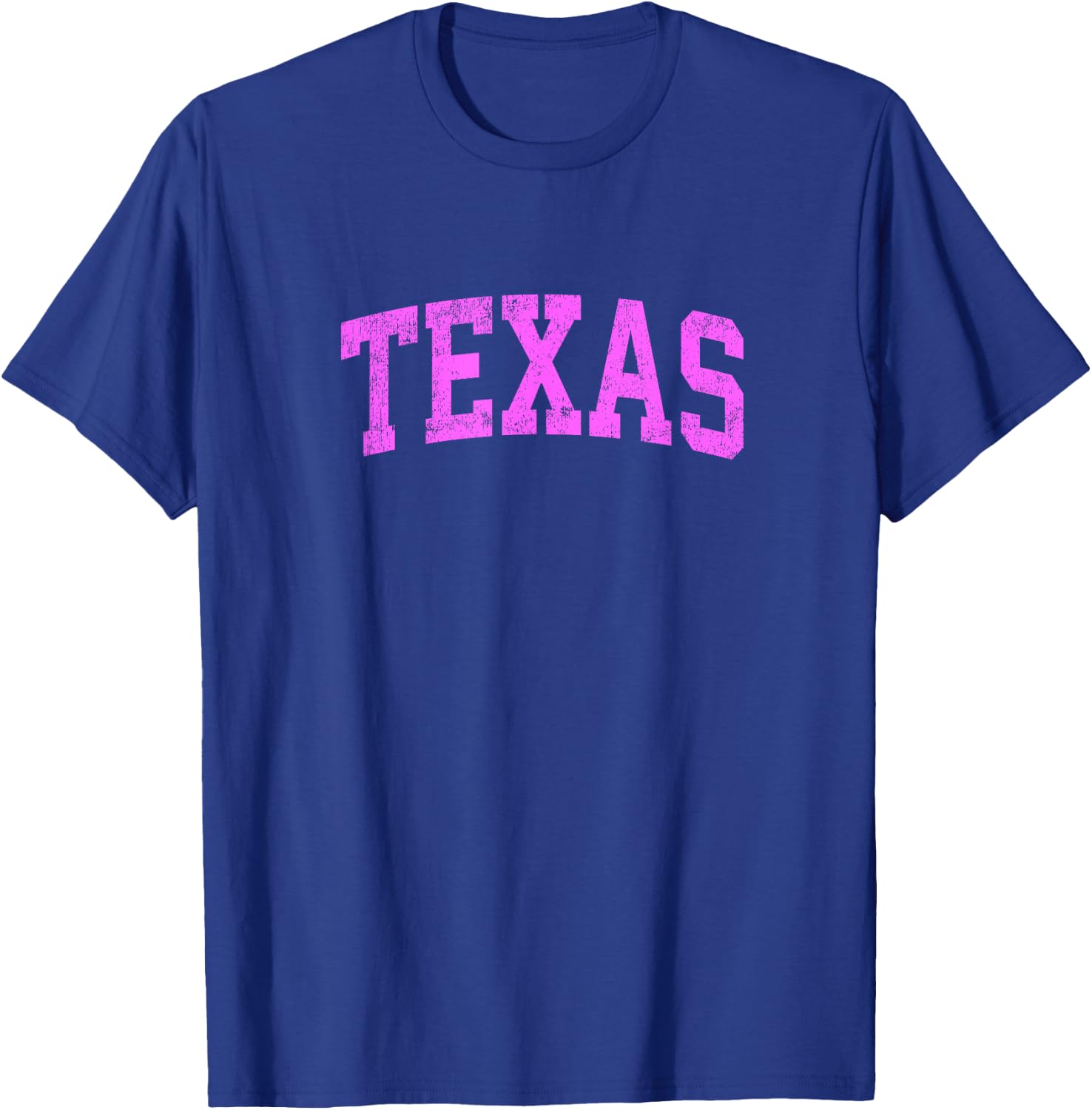 Texas TX Vintage Athletic Sports Pink Design T-Shirt - T-Shirt | Royal