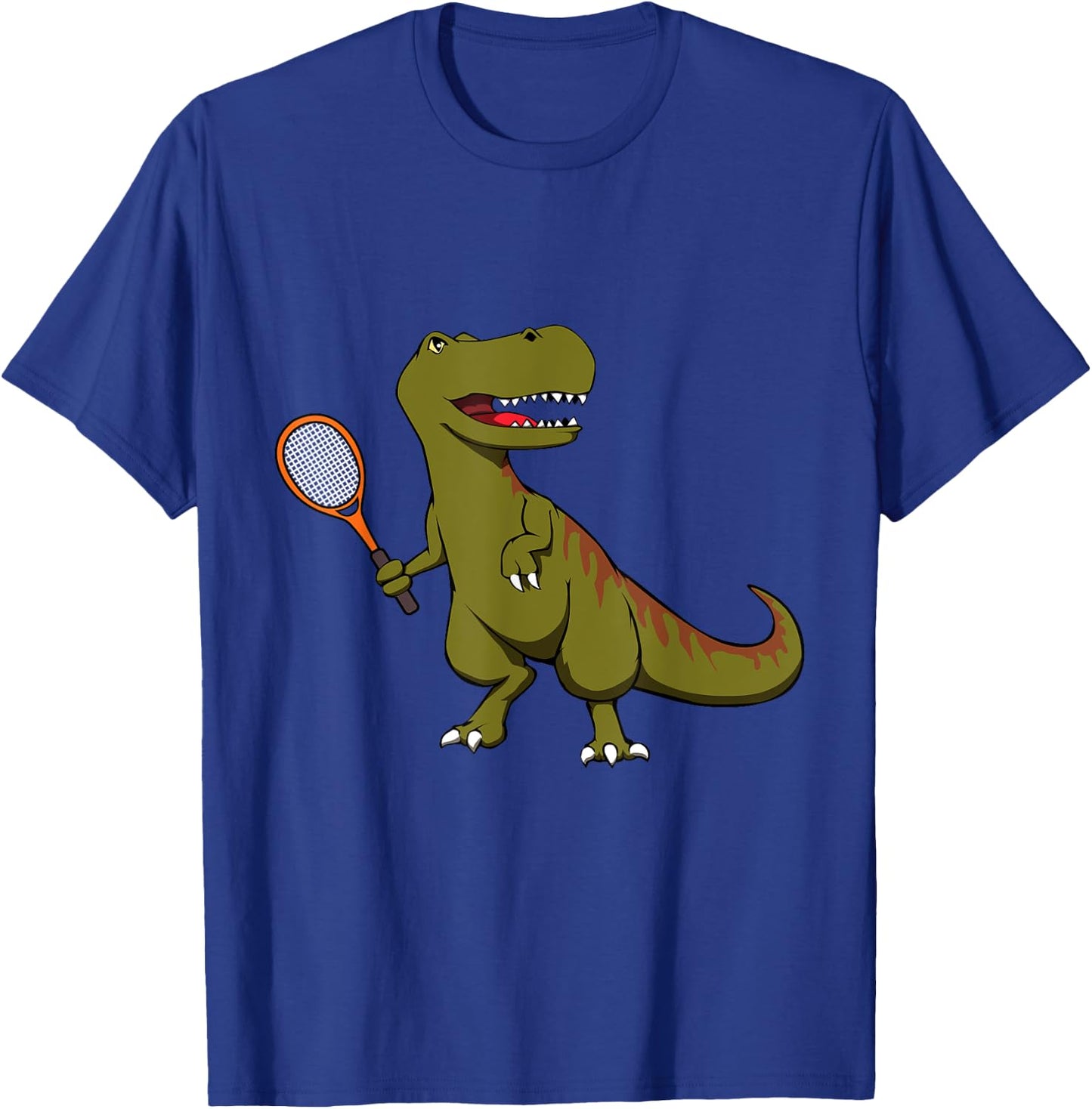 Tennis Dinosaur T-Rex with Racket Tyrannosaurus Dino Player T-Shirt - T-Shirt | Royal