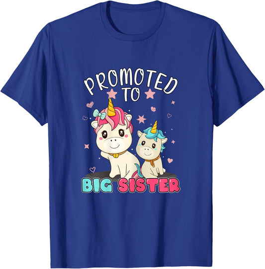 Promoted To Big Sister Unicorn Soon To Be A Big Sister T-Shirt - T-Shirt | Royal