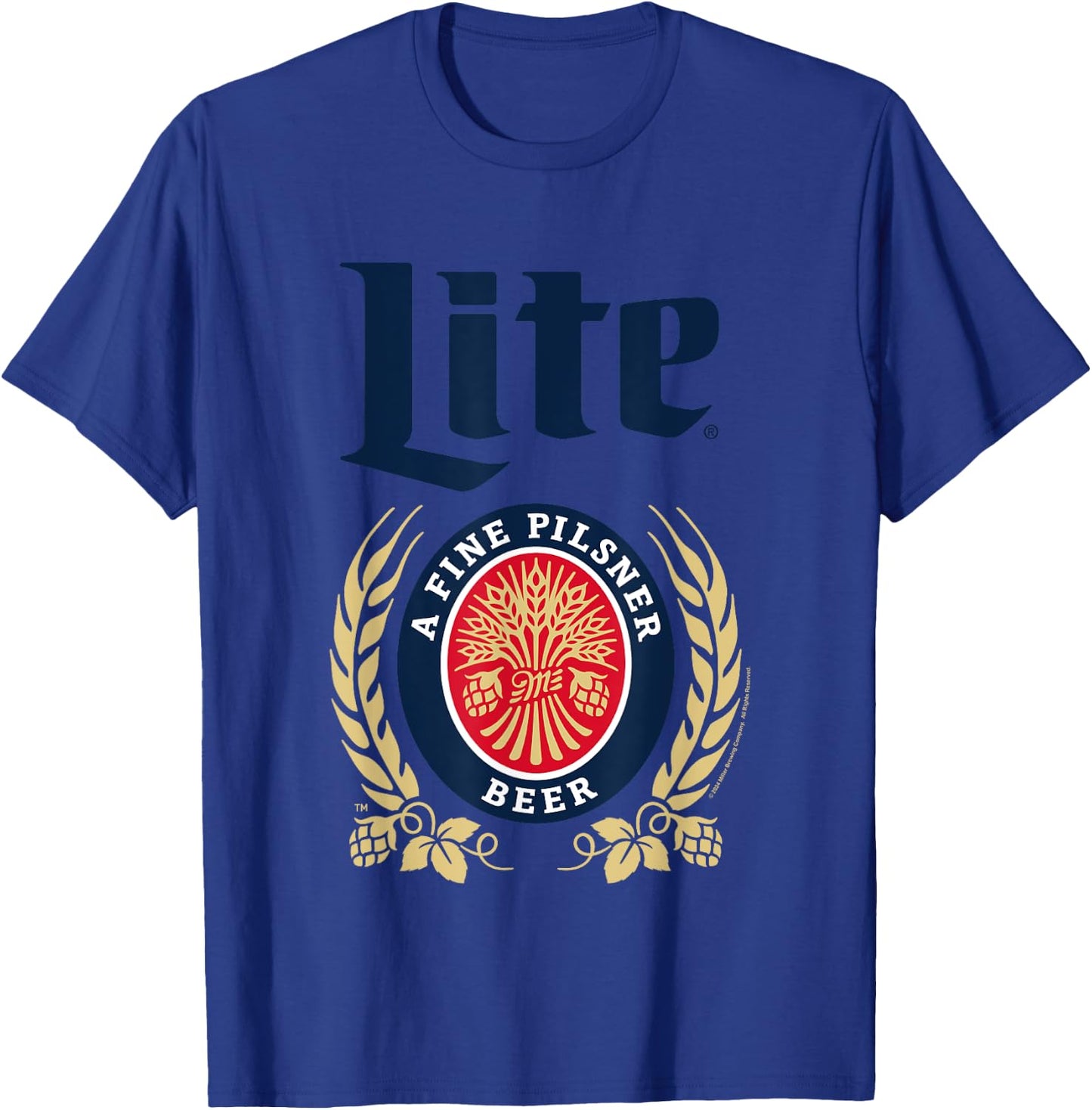 Miller Lite A Fine Pilsner Classic Vintage Logo T-Shirt - T-Shirt | Royal