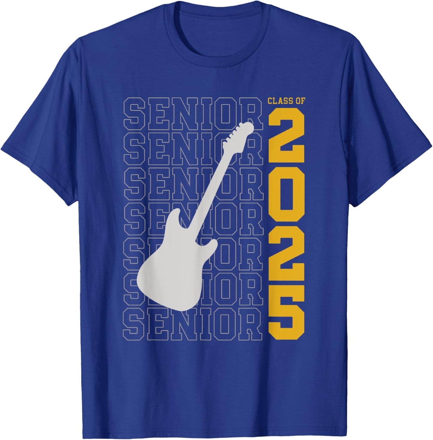 Class of 2025 Senior Guitar for Guitarist T-Shirt - T-Shirt | Royal