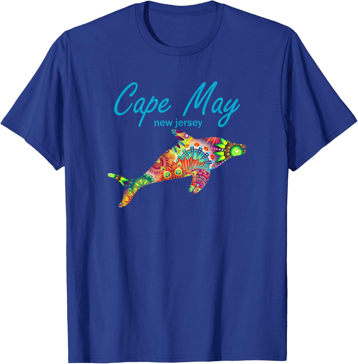 Cape May NJ Beach Dolphin Ocean New Jersey Beach Vacation T-Shirt - T-Shirt | Royal