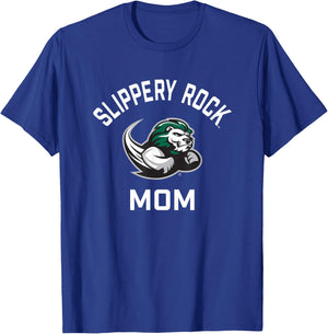 SRU Slippery Rock University Arched Mom T-Shirt - T-Shirt | Royal