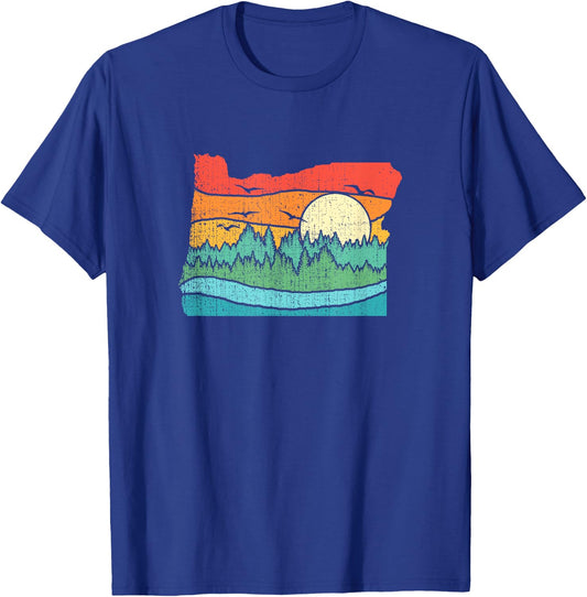 Retro Vintage Oregon Throwback distressed gift T-Shirt - T-Shirt | Royal