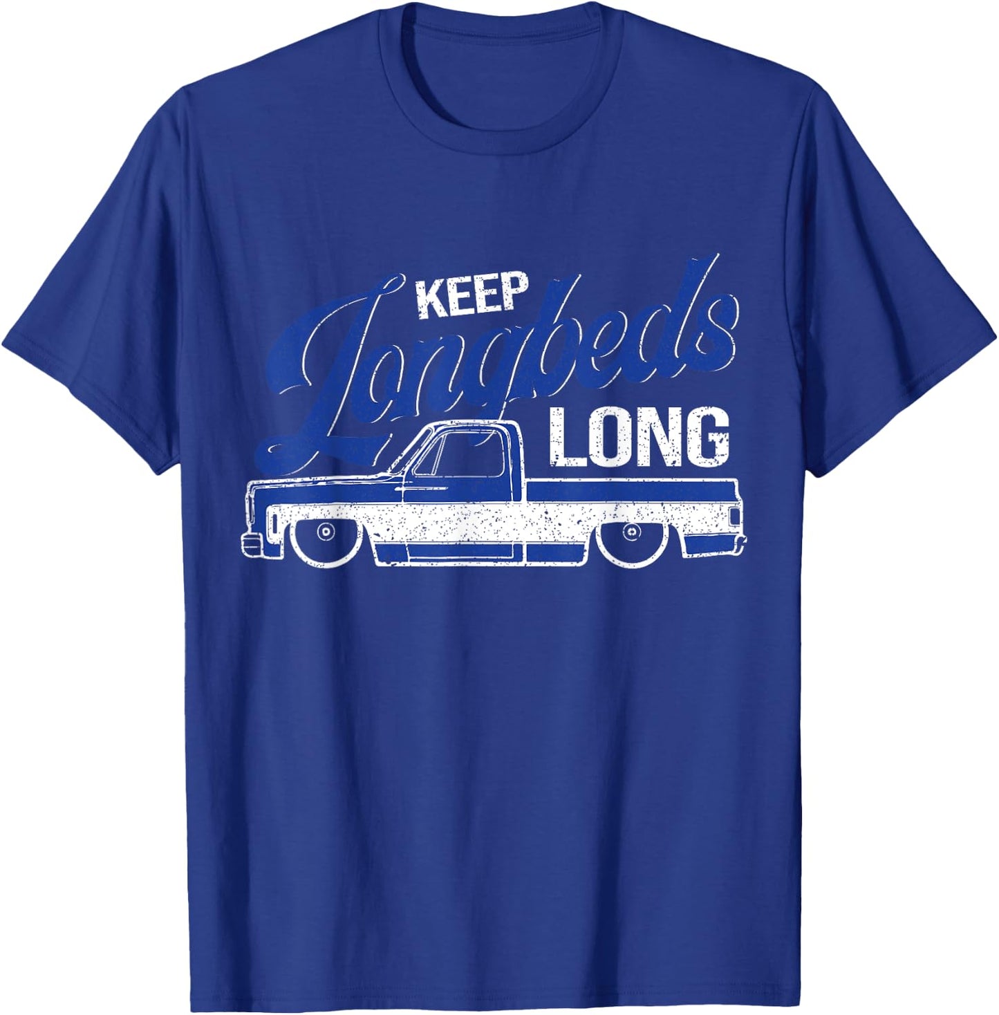 Squarebody Longbed Classic Square Body C30 C10 K10 Truck T-Shirt - T-Shirt | Royal