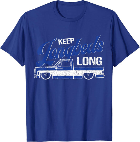 Squarebody Longbed Classic Square Body C30 C10 K10 Truck T-Shirt - T-Shirt | Royal