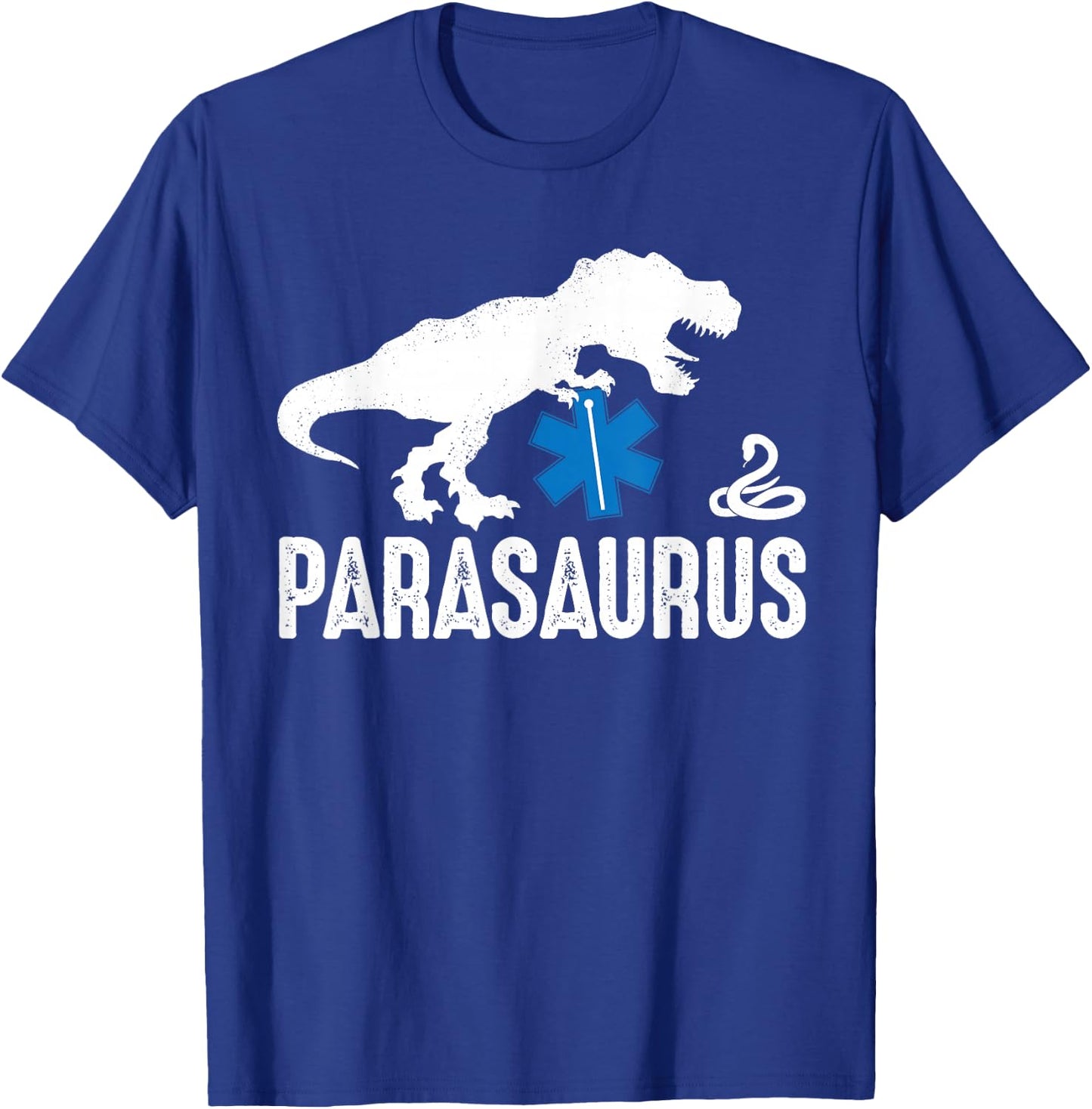 Parasaurus Funny Dinosaur Paramedic EMT Emergency Responder T-Shirt - T-Shirt | Royal