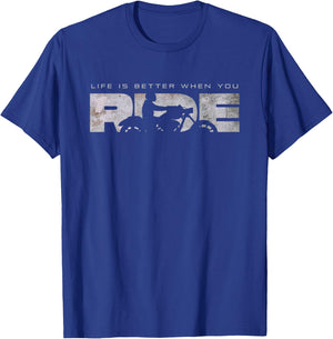 Motorcycle Apparel - Motorcycle Small T-Shirt - T-Shirt | Royal