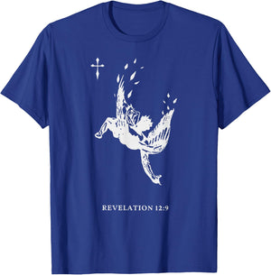Revelations 12:9 - Fallen Angel Satan Biblical Art T-Shirt - T-Shirt | Royal