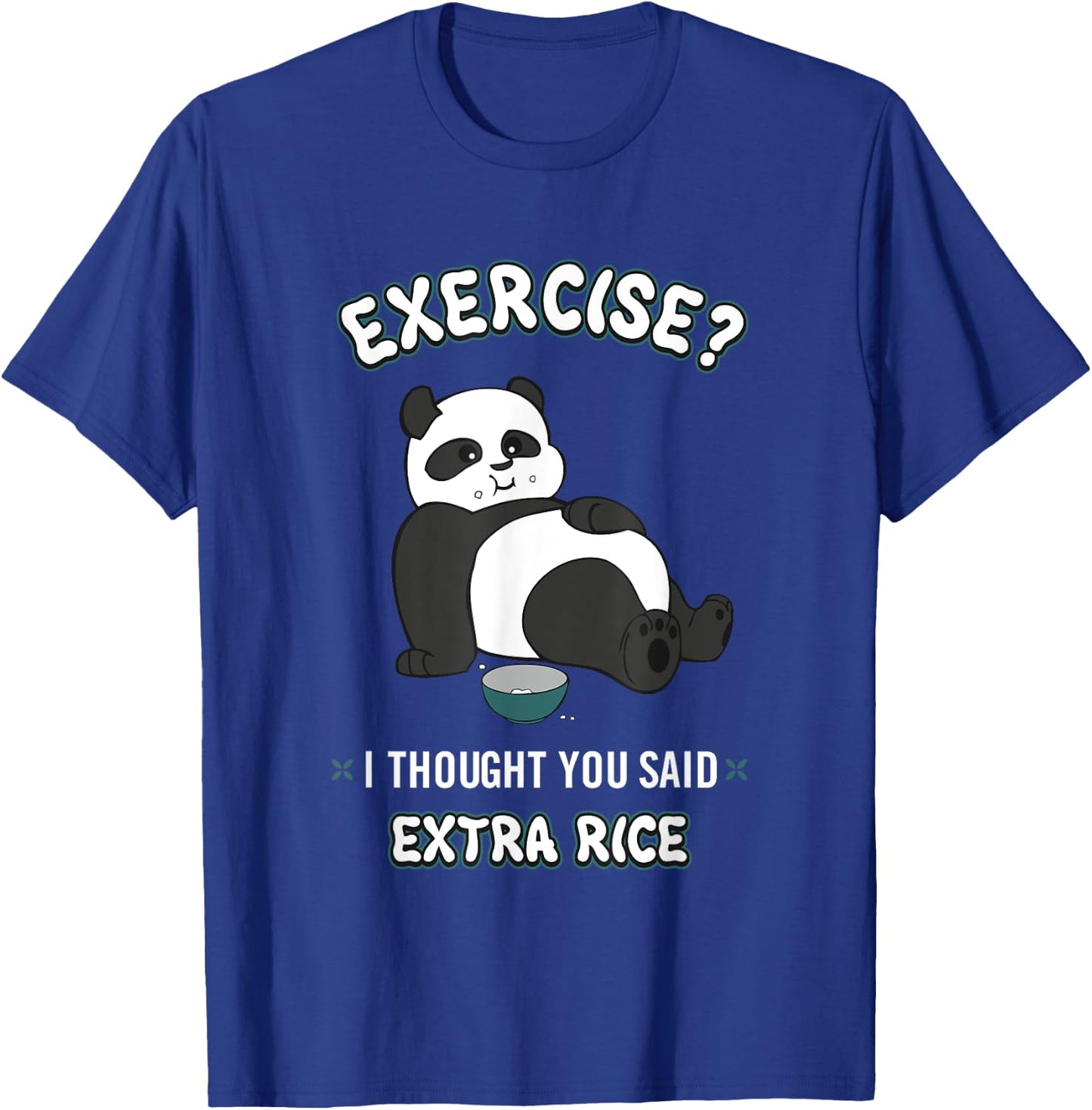 BCC Funny Panda Shirts & Panda Bear Gifts -Adults, Kids Black Sushi Panda Exercise I Thought You Said Extra Rice T-Shirt - T-Shirt | Royal