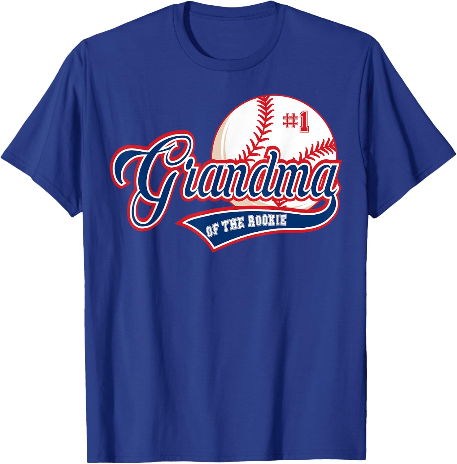 Grandma Rookie of Year 1st Birthday Baseball Theme Matching T-Shirt - T-Shirt | Royal