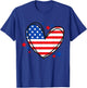 American Flag Heart Independence Day 4th of July Women Kids T-Shirt - T-Shirt | Royal