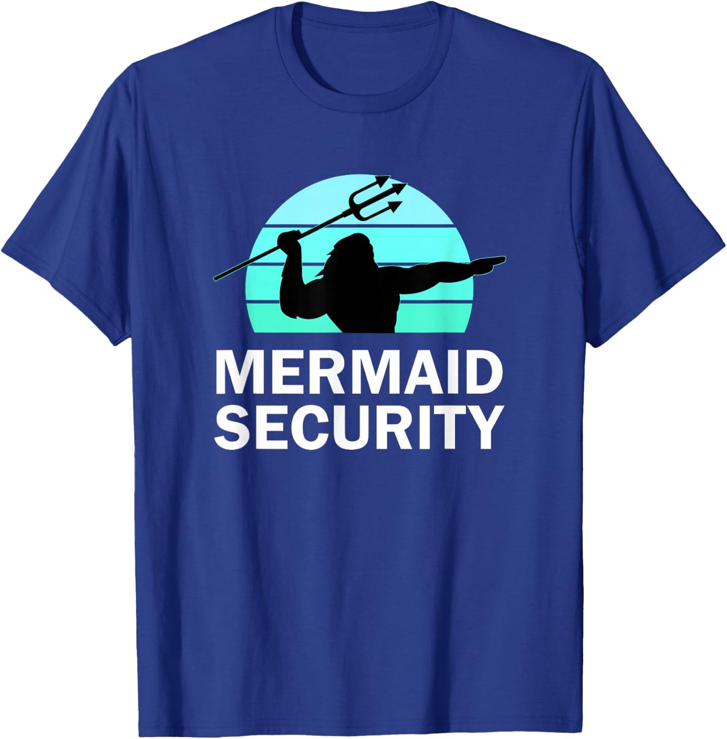 Mermaid Security Boys Swimmer Dad Merdad Trident T-Shirt - T-Shirt | Royal