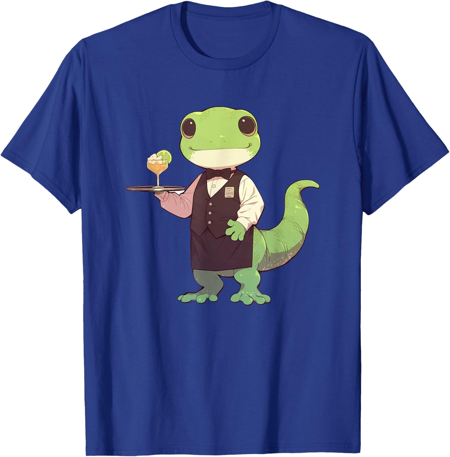 Lizard Restaurant Waiter Gecko Wildlife Animal T-Shirt - T-Shirt | Royal