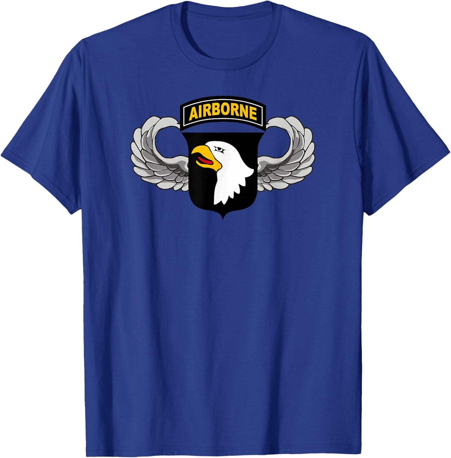 101st Airborne Division - Parachutist Wings & Patch - Center T-Shirt - T-Shirt | Royal
